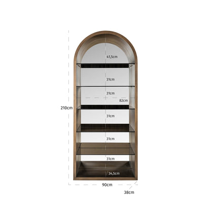 Richmond Interiors Vitrine Bowic brushed gold Vitrine Richmond Interiors