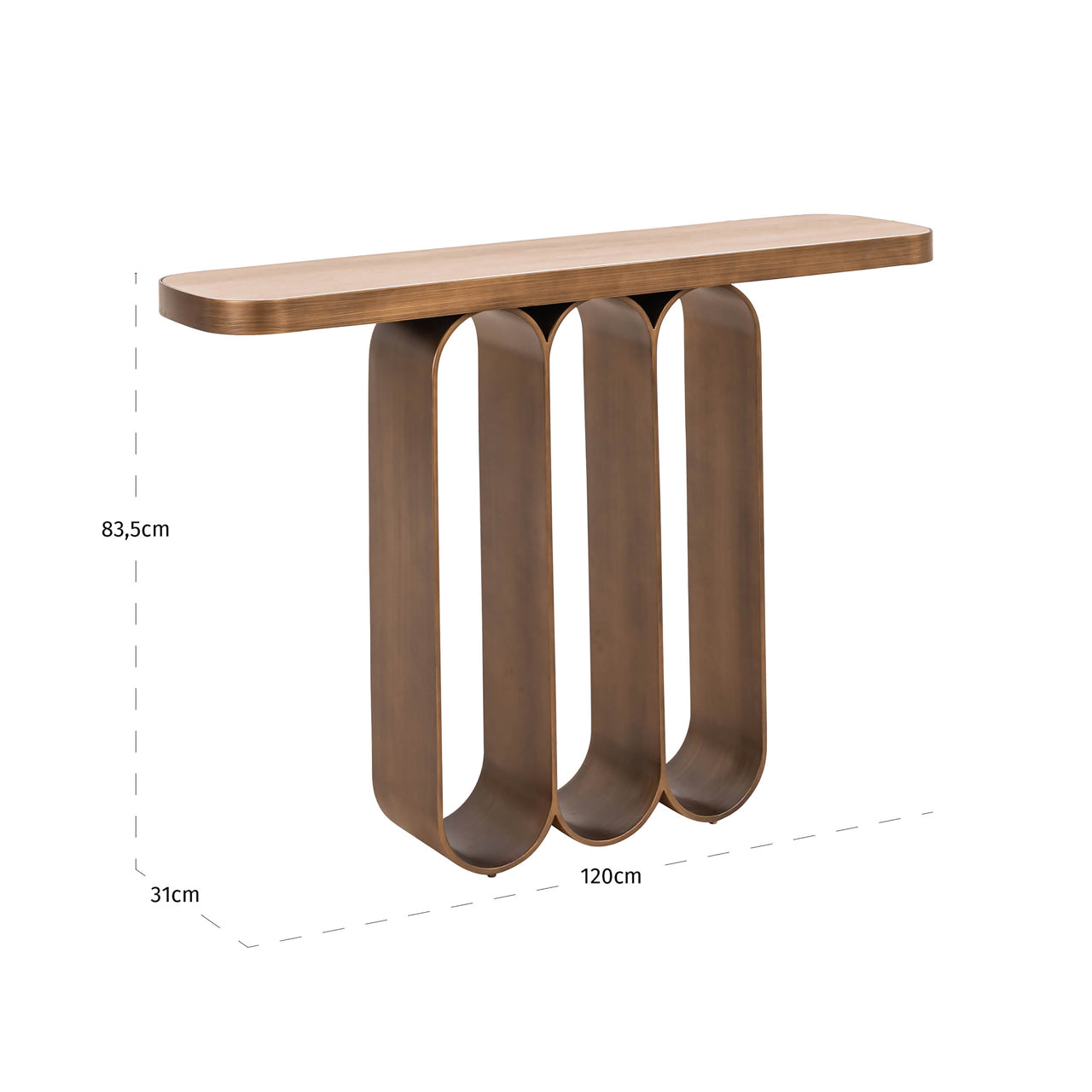 Richmond Interiors Konsole Locarno brushed gold Konsole Richmond Interiors