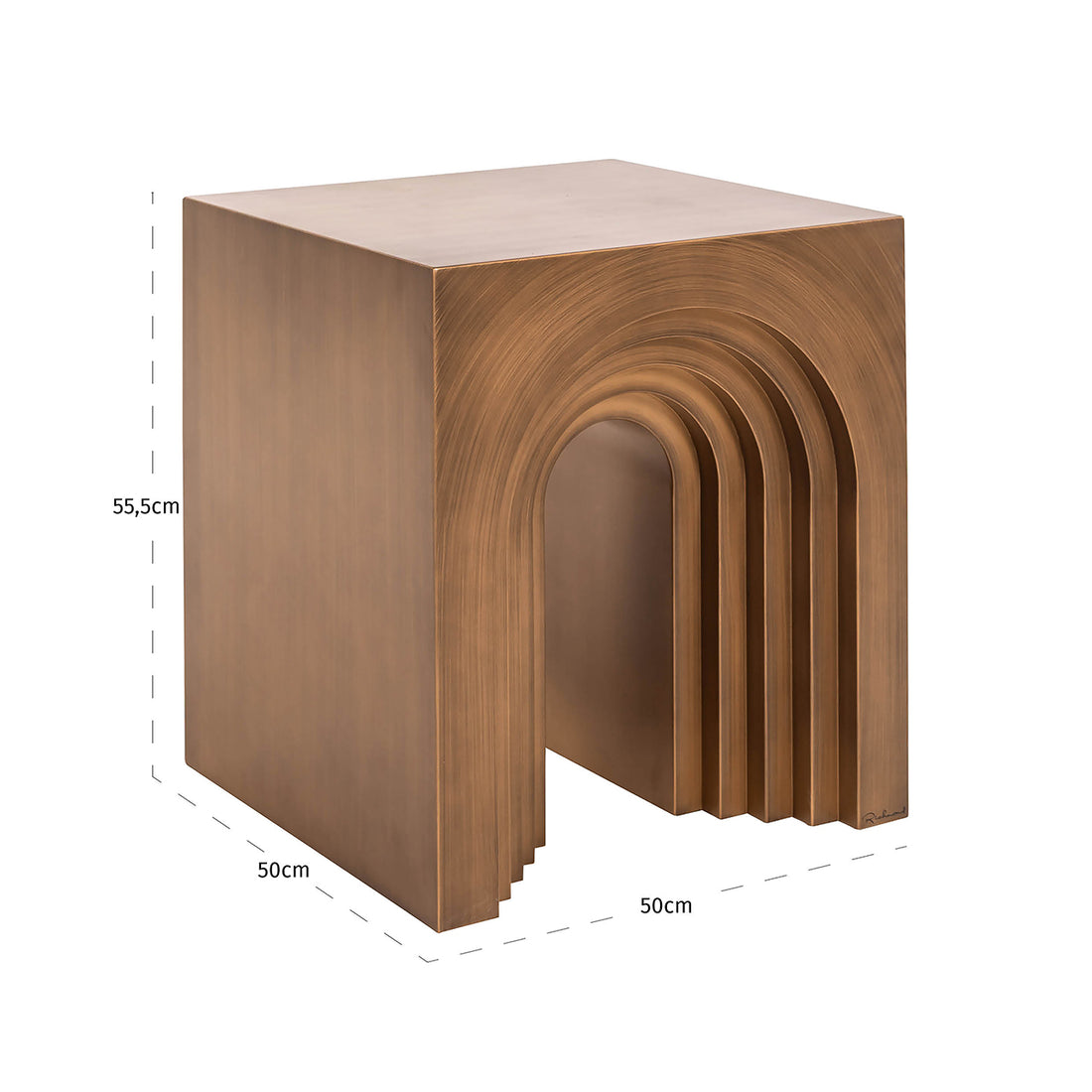 Richmond Interiors Beistelltisch Vevey – Brushed Gold Beistelltisch eckig Richmond Interiors