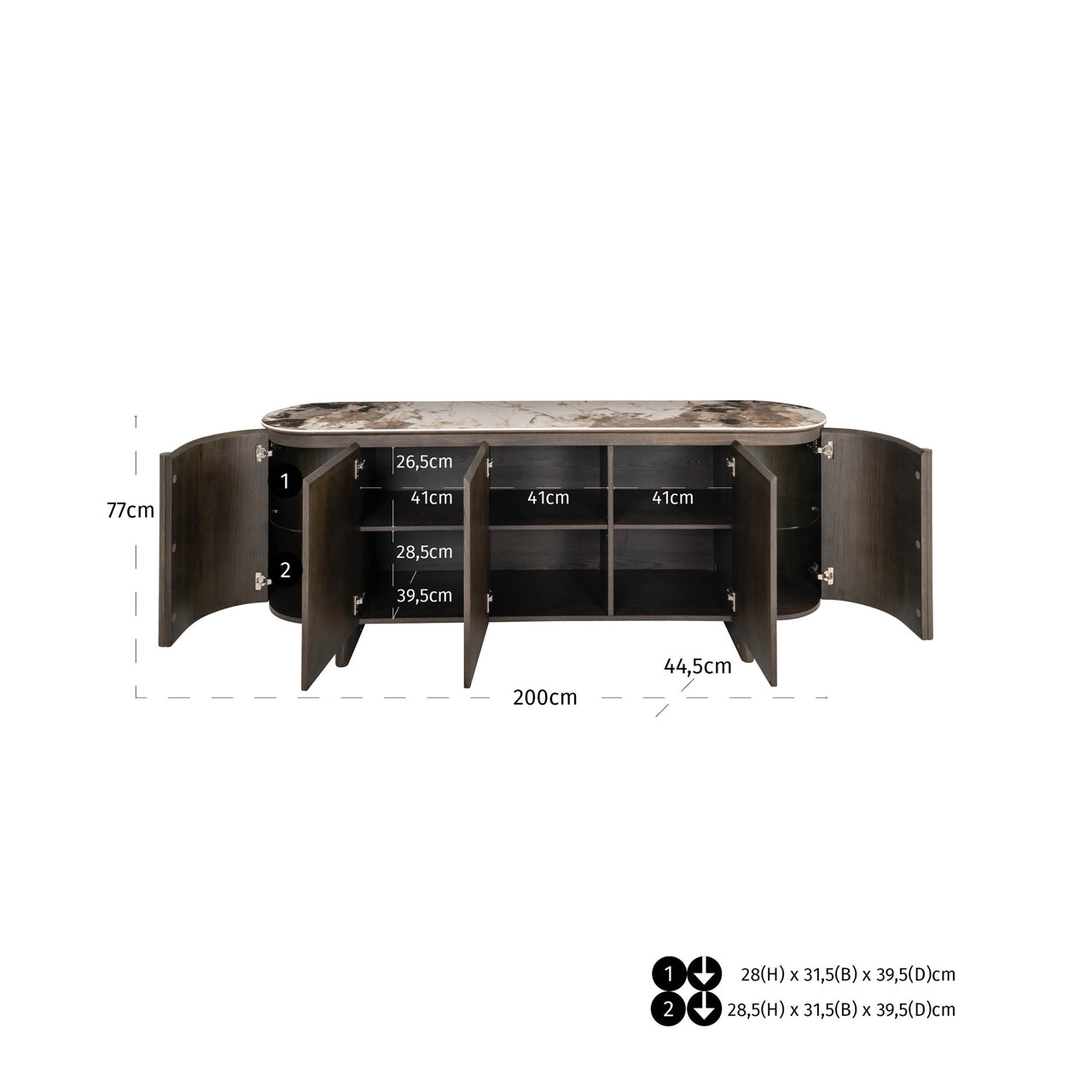 Richmond Interiors Sideboard Langford brown Sideboard Richmond Interiors