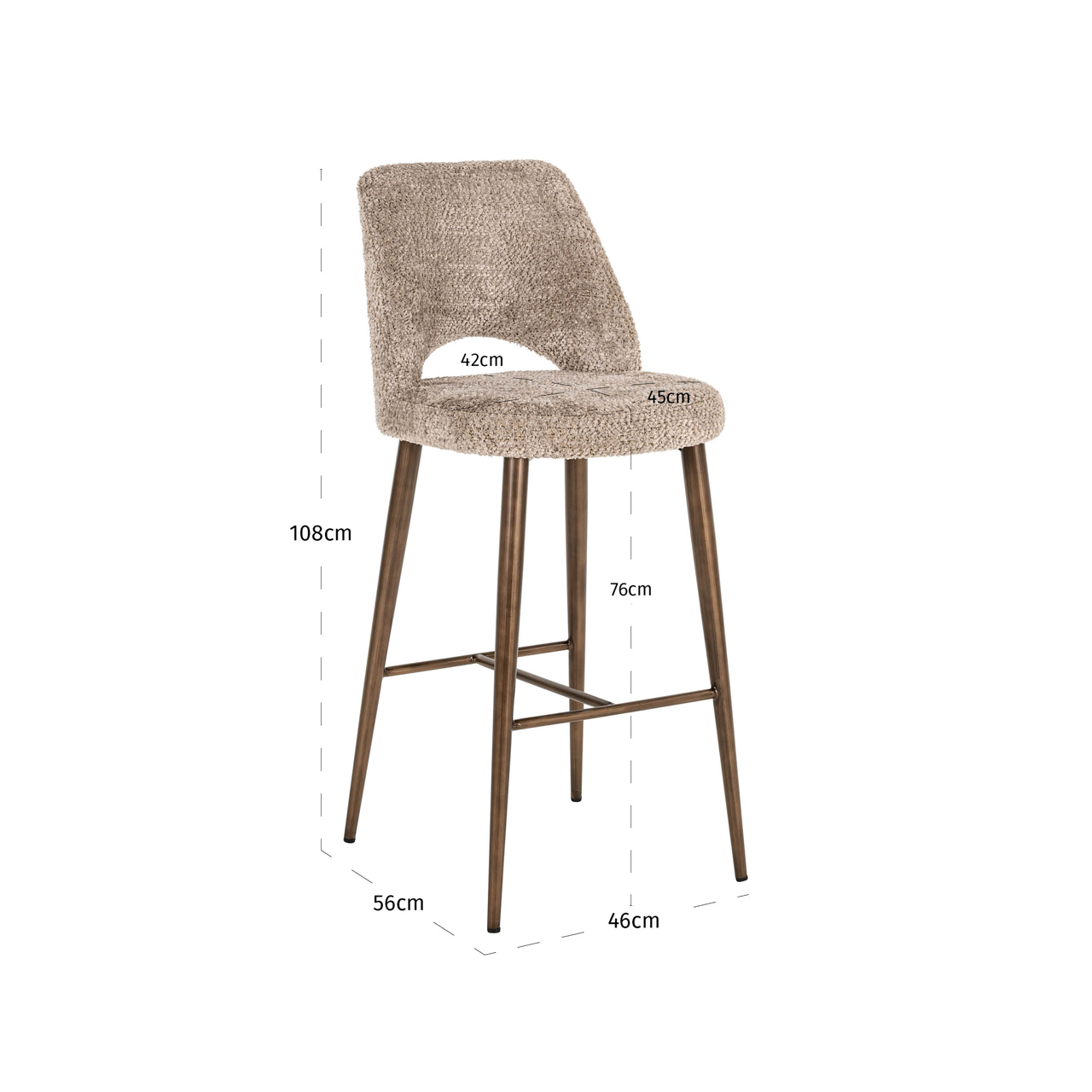Richmond Interiors – Barhocker Delphine Lovely Nature (feuerhemmend) Barstuhl Richmond Interiors