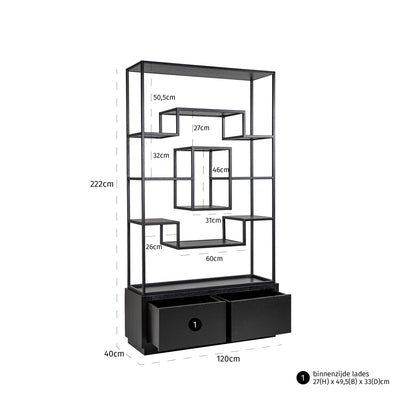 Richmond Interiors Vitrine Bonvoy black Vitrine Richmond Interiors