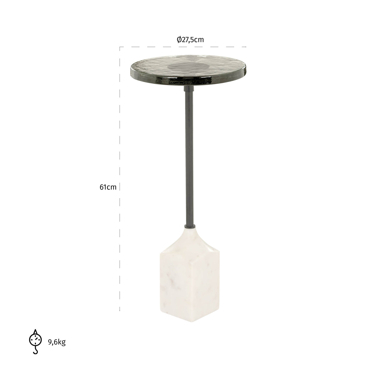 Richmond Interiors Beistelltisch Aurora white 27Ø Beistelltisch Richmond Interiors