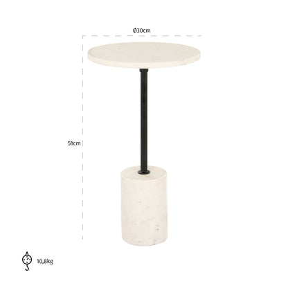 Richmond Interiors Beistelltisch Misty black/white 30Ø Beistelltisch Richmond Interiors