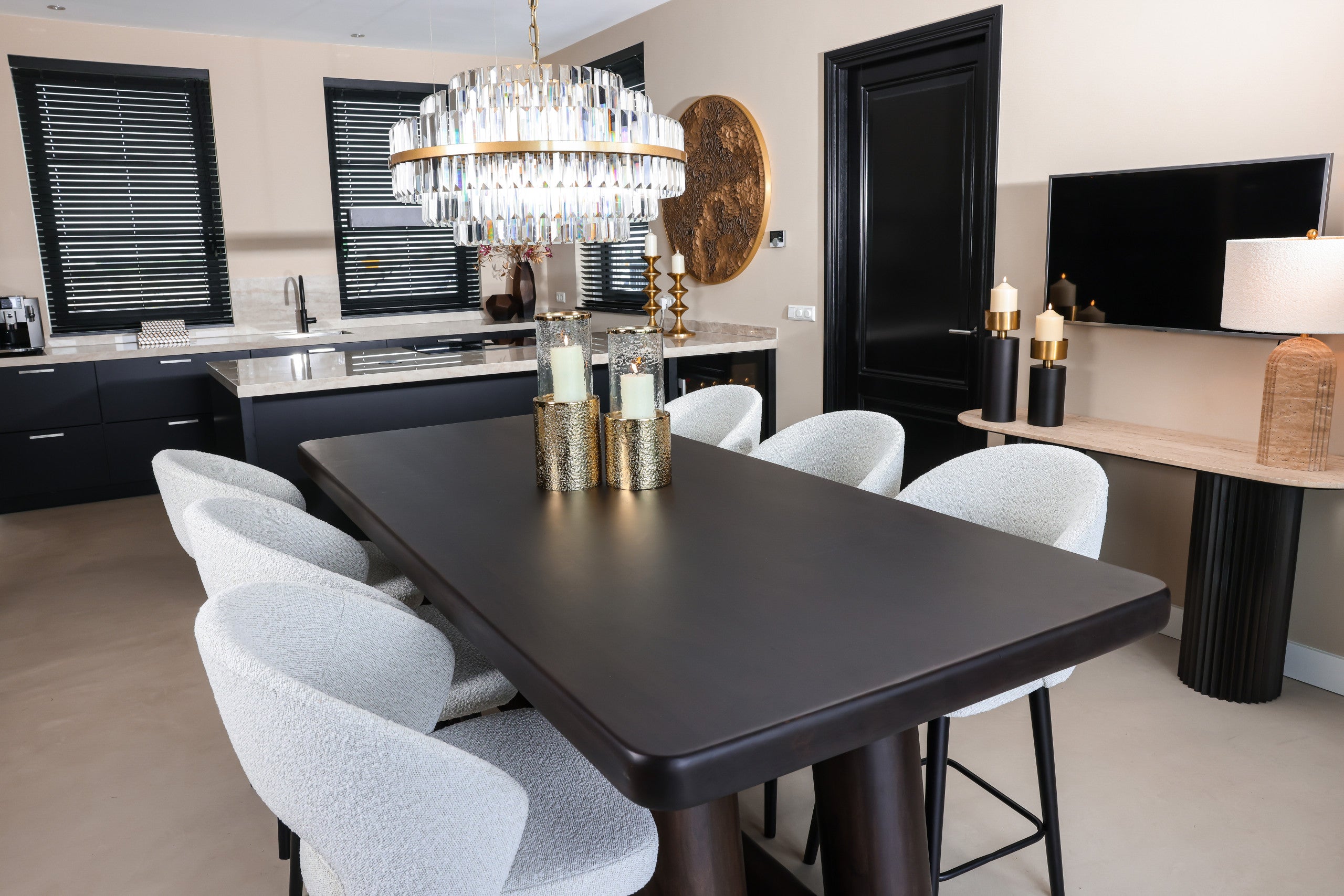 Richmond Interiors - Buffet en travertin Hampton