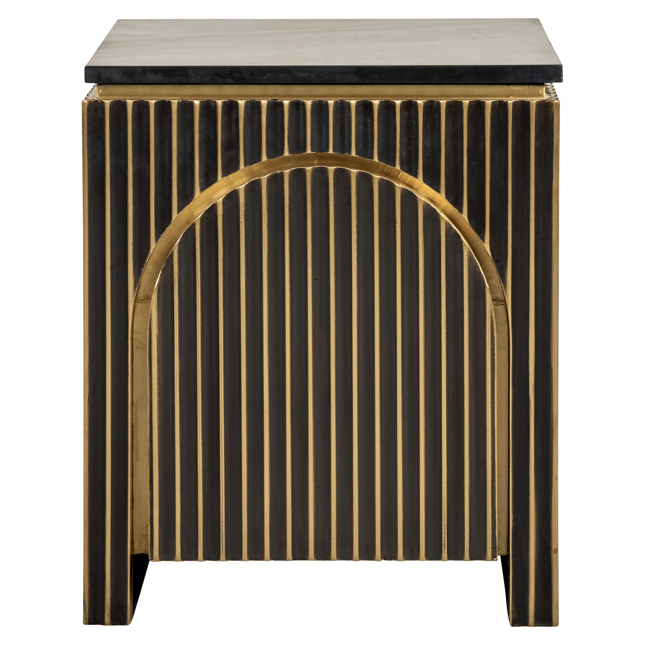Richmond Interiors Nachttisch Les Arcs brushed gold Nachttisch Richmond Interiors