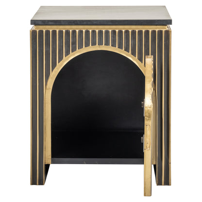 Richmond Interiors Nachttisch Les Arcs brushed gold Nachttisch Richmond Interiors
