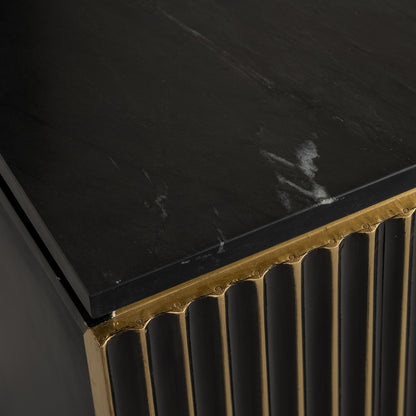 Richmond Interiors Nachttisch Les Arcs brushed gold Nachttisch Richmond Interiors