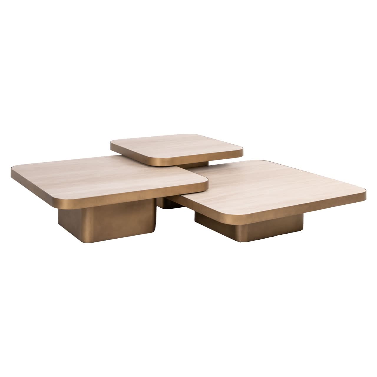 Richmond Interiors – Couchtisch-Set Cumulus Beige (3-teilig) 4er-Set Couchtisch Richmond Interiors