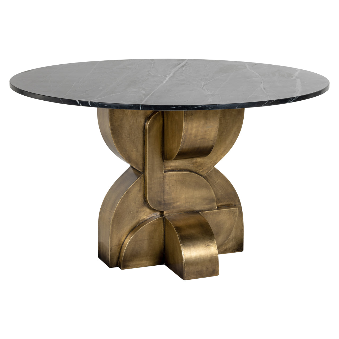 Richmond Interiors Esstisch Maddox black/gold 130Ø Esstisch Richmond Interiors
