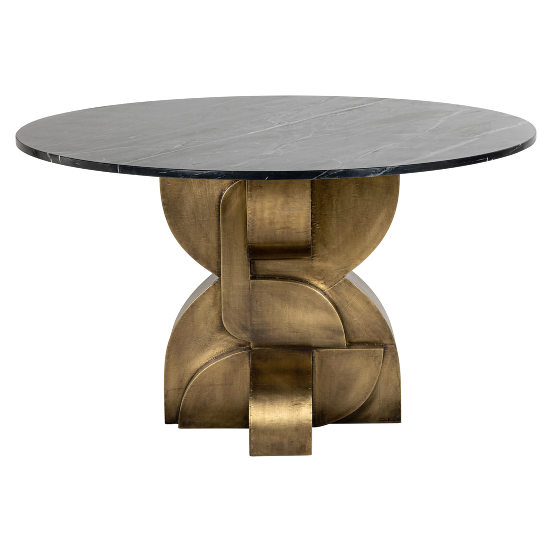 Richmond Interiors Esstisch Maddox black/gold 130Ø Esstisch Richmond Interiors