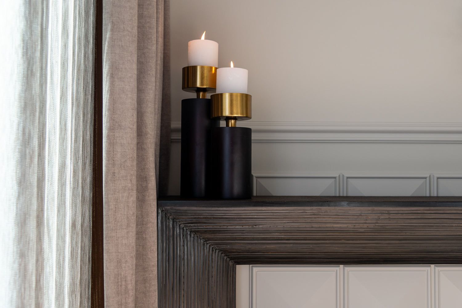 Richmond Interiors Kerzenhalter Caya black/gold large