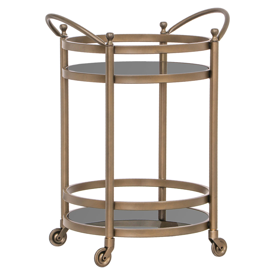 Richmond Interiors Hendricks Brass Serving Trolley (Brushed Gold)
