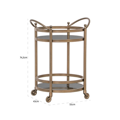 Richmond Interiors Servierwagen Hendricks brushed gold Servierwagen Richmond Interiors