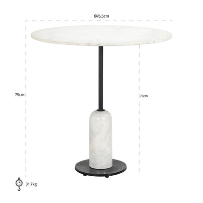 Richmond Interiors Esstisch Jagger black/white 76,5Ø Esstisch Richmond Interiors