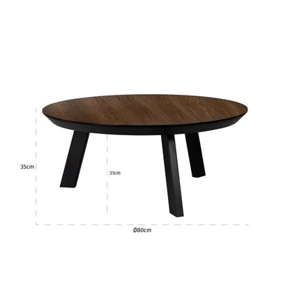 Richmond Interiors Coffee table Bonvoy brown Ø80 (Brown) Couchtisch rund Richmond Interiors