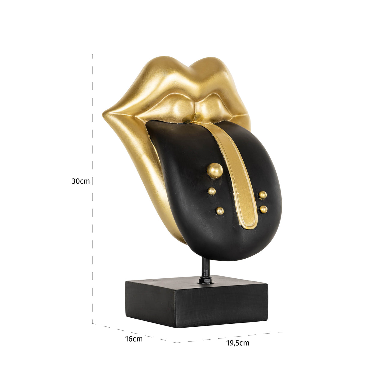Richmond Interiors Dekoratives Objekt Tongue black/gold