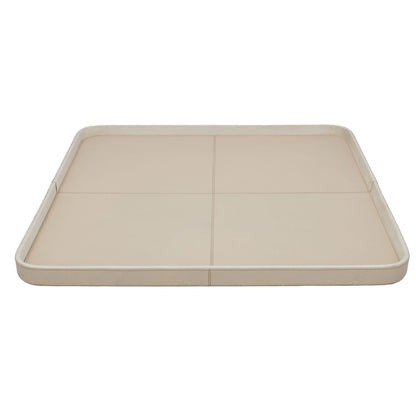 Chamada Ledertablett – Viereckig Beige L (50 x 50 cm) Deko-Tablett Chamada