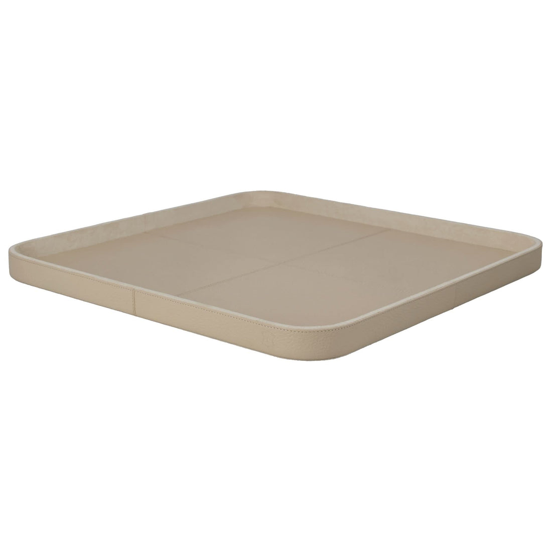 Chamada Ledertablett – Viereckig Beige M (40 x 40 cm) Deko-Tablett Chamada