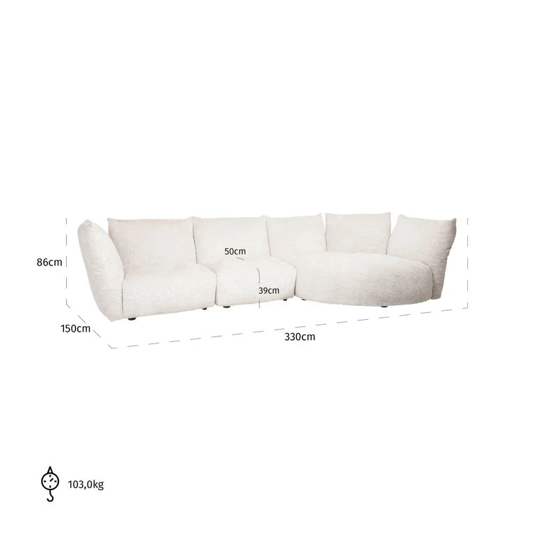 Richmond Interiors Sofa Loyd lovely cream (Be Lovely 11 Cream) 4-Sitzer Sofa Richmond Interiors