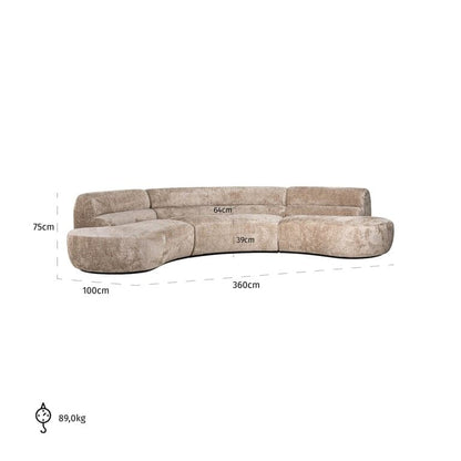 Richmond Interiors Sofa Colby runde Form sheep nature 4-Sitzer Sofa Richmond Interiors