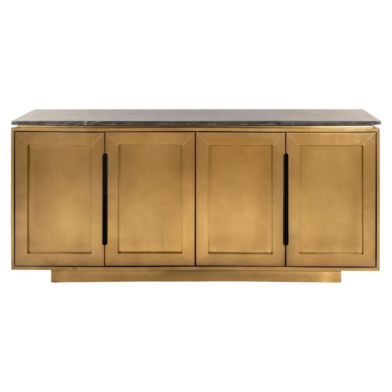 Richmond Interiors Sideboard „Finsbury“ – 4-türig in Black/Gold Sideboard Richmond Interiors