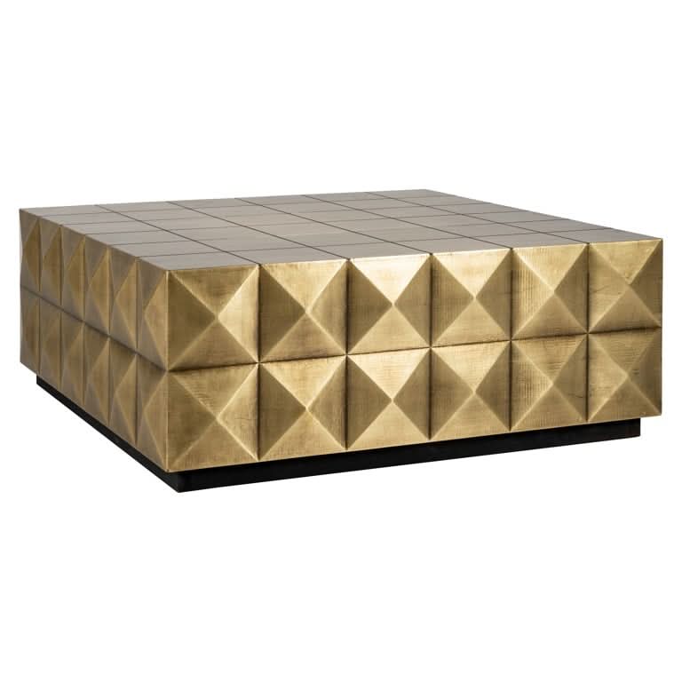 Richmond Interiors Couchtisch Collada inkl. Glasplatte (Brushed Gold) Couchtisch eckig Richmond Interiors