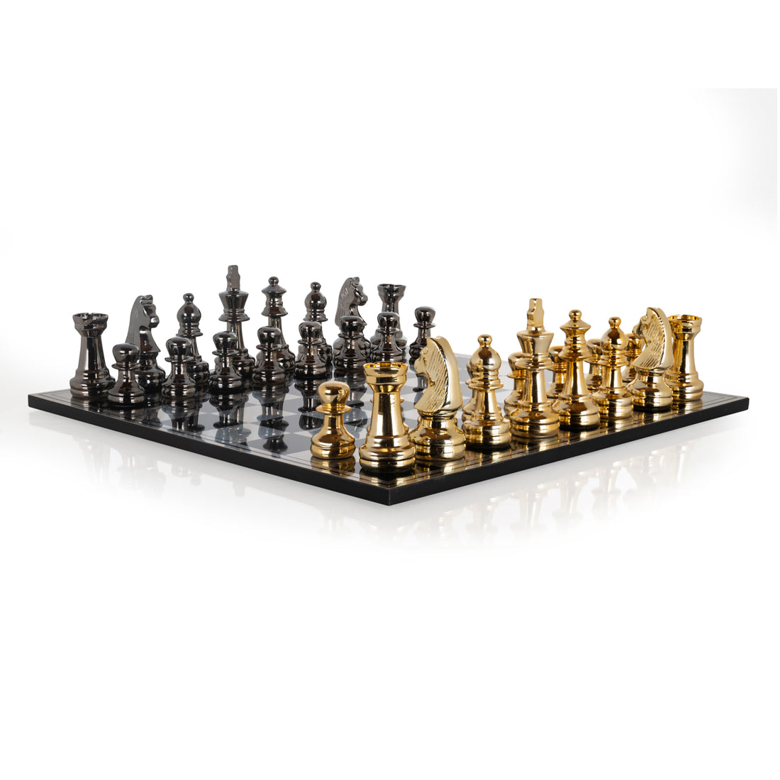 Richmond Interiors Dekoratives Spiel Saray black/gold chessboard Dekoratives Spiel Richmond Interiors