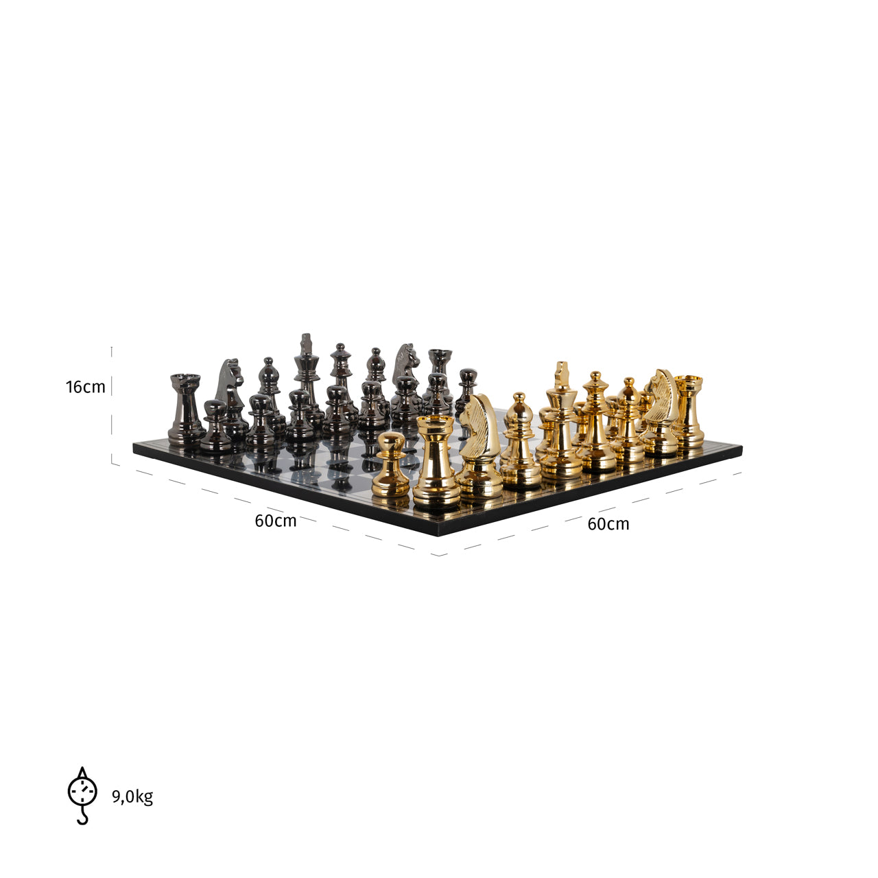 Richmond Interiors Dekoratives Spiel Saray black/gold chessboard Dekoratives Spiel Richmond Interiors