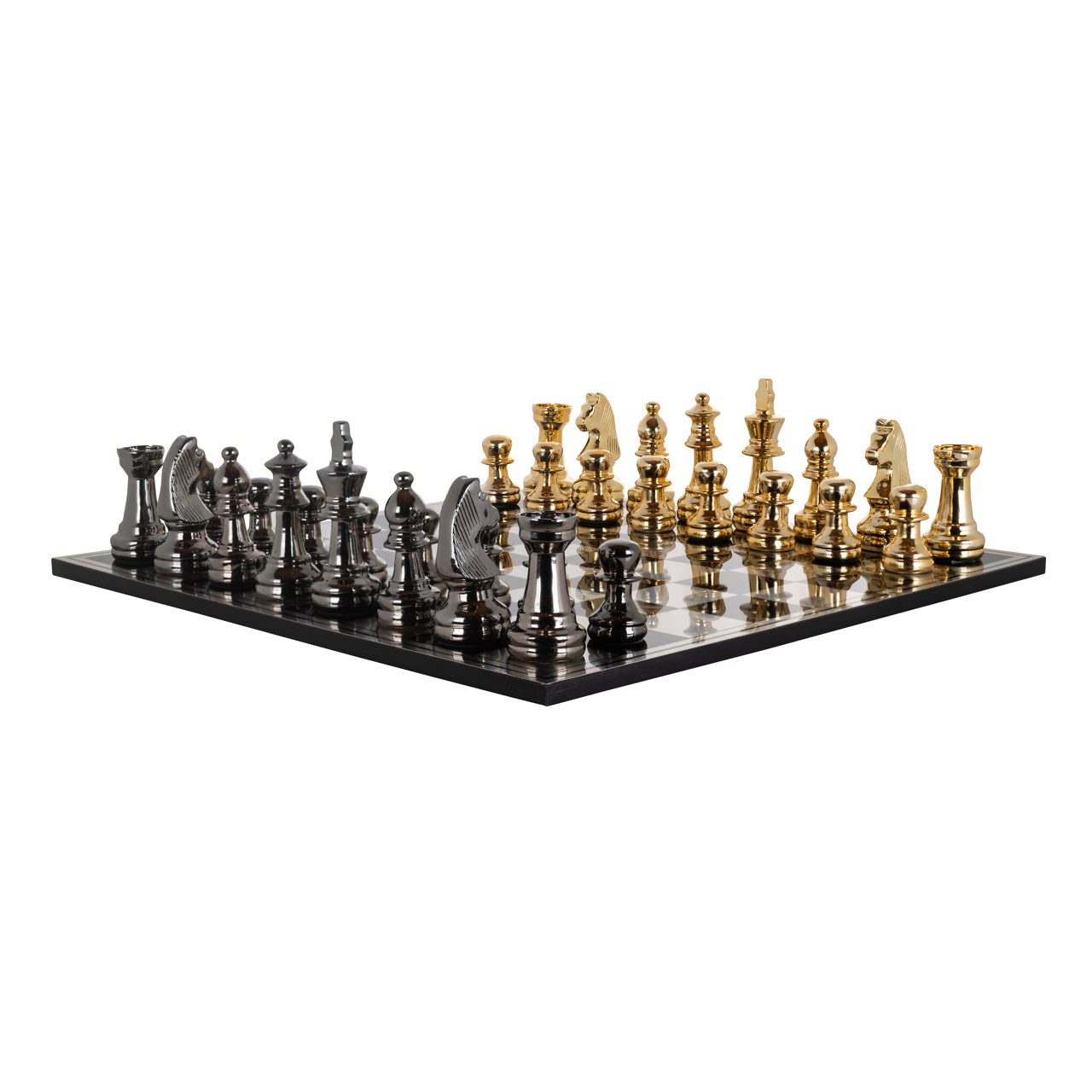 Richmond Interiors Dekoratives Spiel Saray black/gold chessboard Dekoratives Spiel Richmond Interiors
