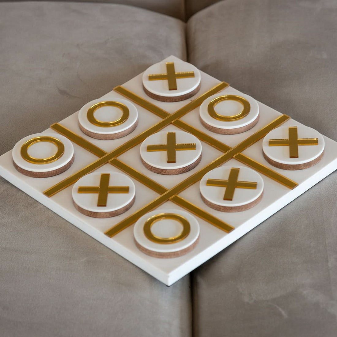 Richmond Interiors Dekoratives Spiel Maylie Weiß (Tic-Tac-Toe) Deko-Objekt Richmond Interiors