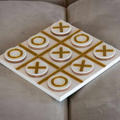 Richmond Interiors Dekoratives Spiel Maylie Weiß (Tic-Tac-Toe) Deko-Objekt Richmond Interiors