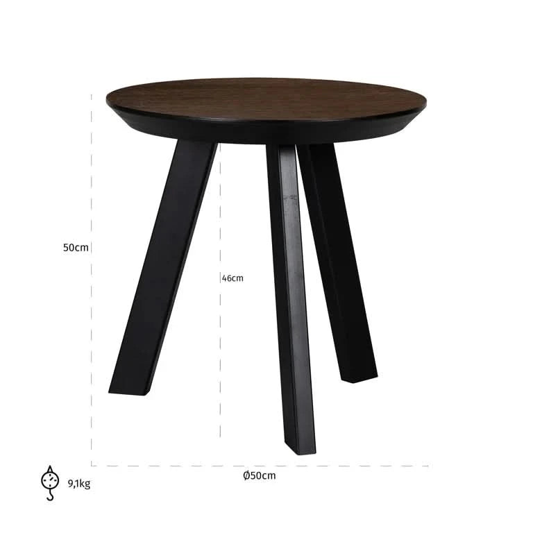 Richmond Interiors End table Bonvoy brown Ø50 (Brown) Beistelltisch oval Richmond Interiors