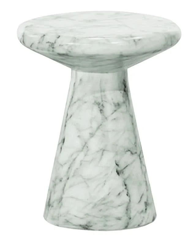 Richmond Interiors Beistelltisch Lohan faux white marble (White) Beistelltisch rund Richmond Interiors