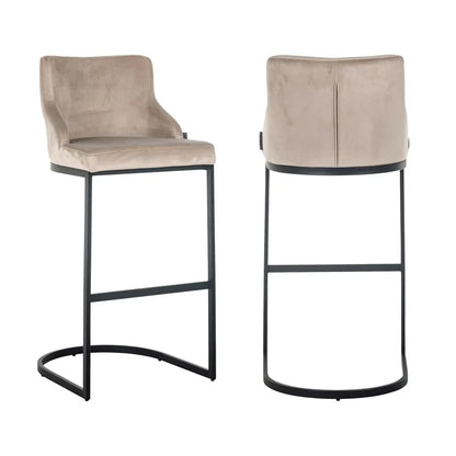 Richmond Interiors - Barhocker Bolton Khaki Samt / Schwarz Barhocker Richmond Interiors