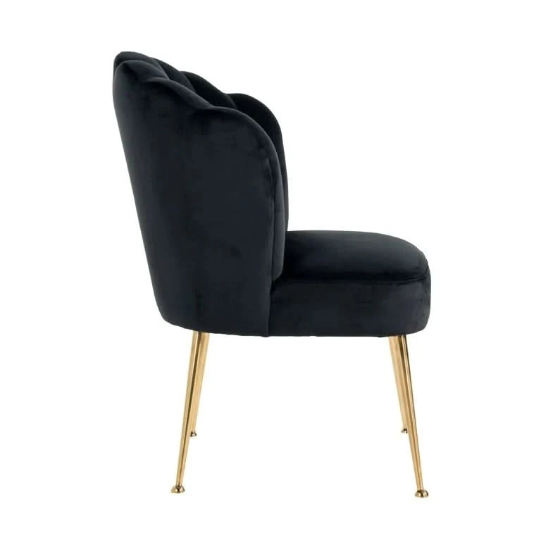 Richmond Interiors Stuhl Pippa Black velvet/ gold (Quartz Black 800) Esszimmerstuhl Richmond Interiors