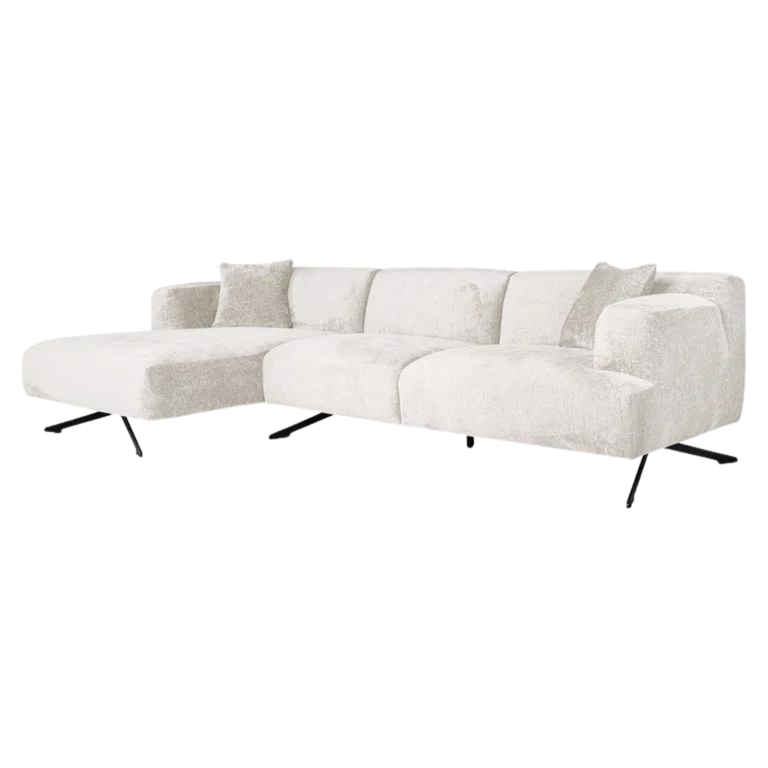 Richmond Interiors Couch Donovan 3-Sitzer + Lounge Links (Fusion Cream 02) 4-Sitzer Sofa Richmond Interiors