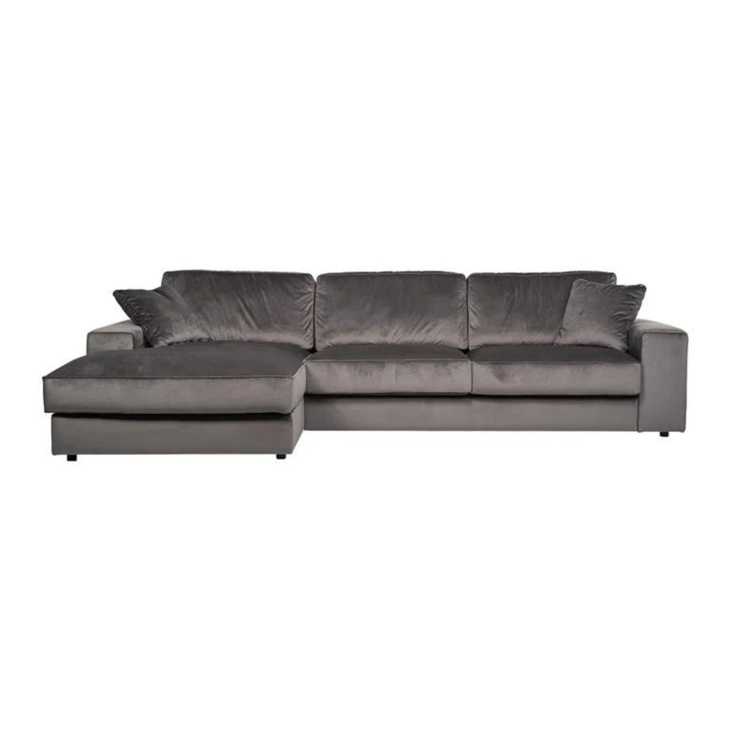 Richmond Interiors Couch Santos Lounge links + 2,5 Sitzer stone velvet (Quartz Stone 101) 4er-Set Trinkgläser Richmond Interiors