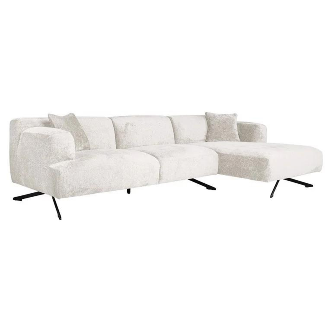 Richmond Interiors Couch Donovan 3-Sitzer + Lounge Rechts (Fusion Cream 02) 4-Sitzer Sofa Richmond Interiors