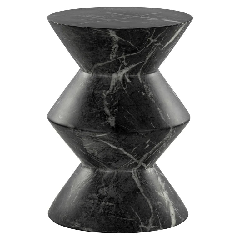 Richmond Interiors Beistelltisch Bosco faux black marble black Beistelltisch rund Richmond Interiors