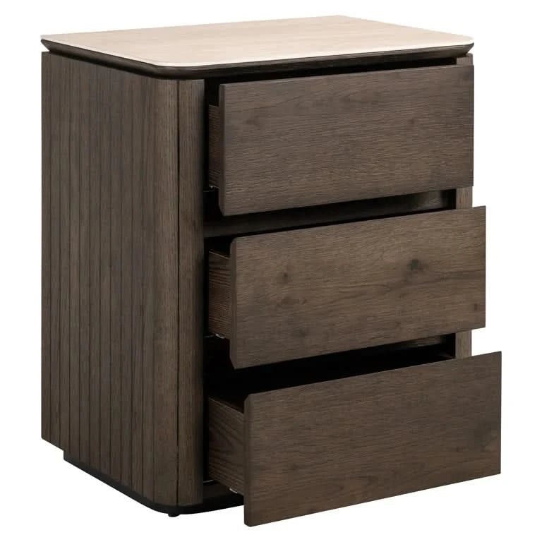 Richmond Interiors Nachttisch Ritz – 3 Schubladen (Brown) Nachttisch Richmond Interiors