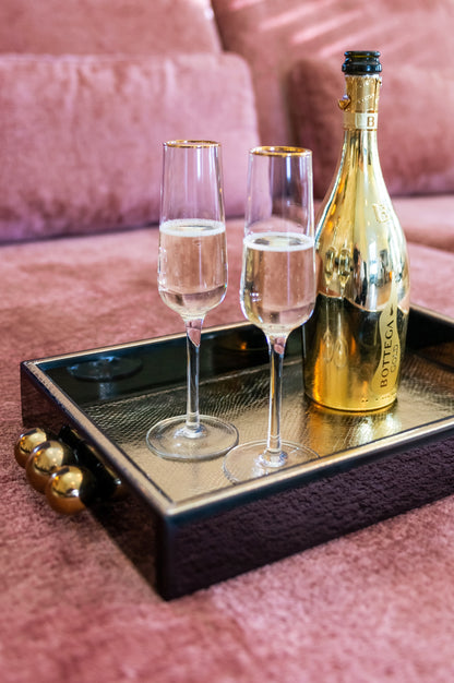 Richmond Interiors Tablett Liv black/gold