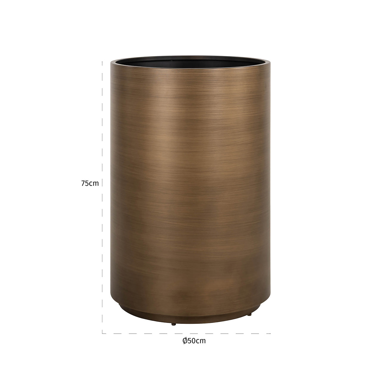 Richmond Interiors Pflanzgefäß Dira 50Ø (Brushed Gold) Pflanzenkübel Richmond Interiors