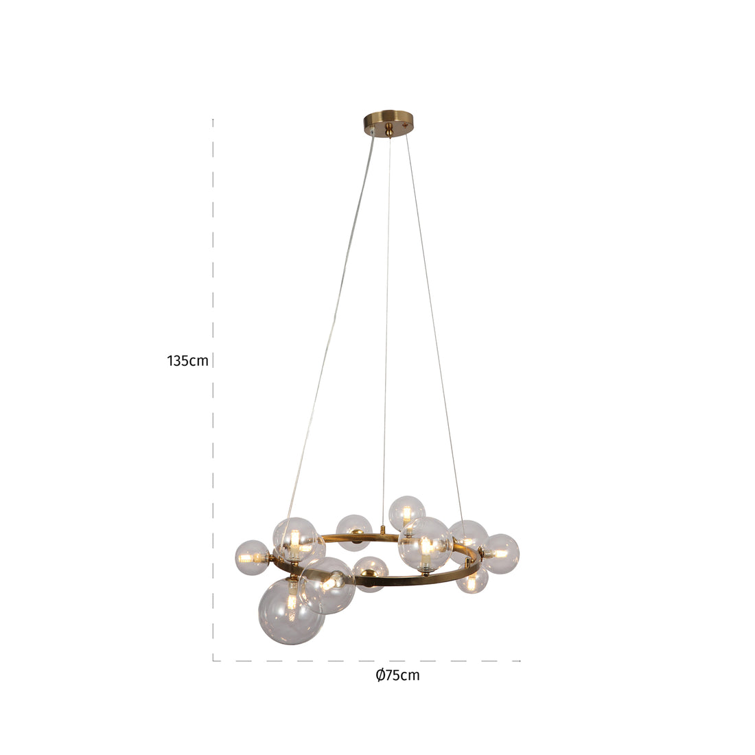 Richmond Interiors Pendelleuchte Yosie brushed gold Pendelleuchte Richmond Interiors