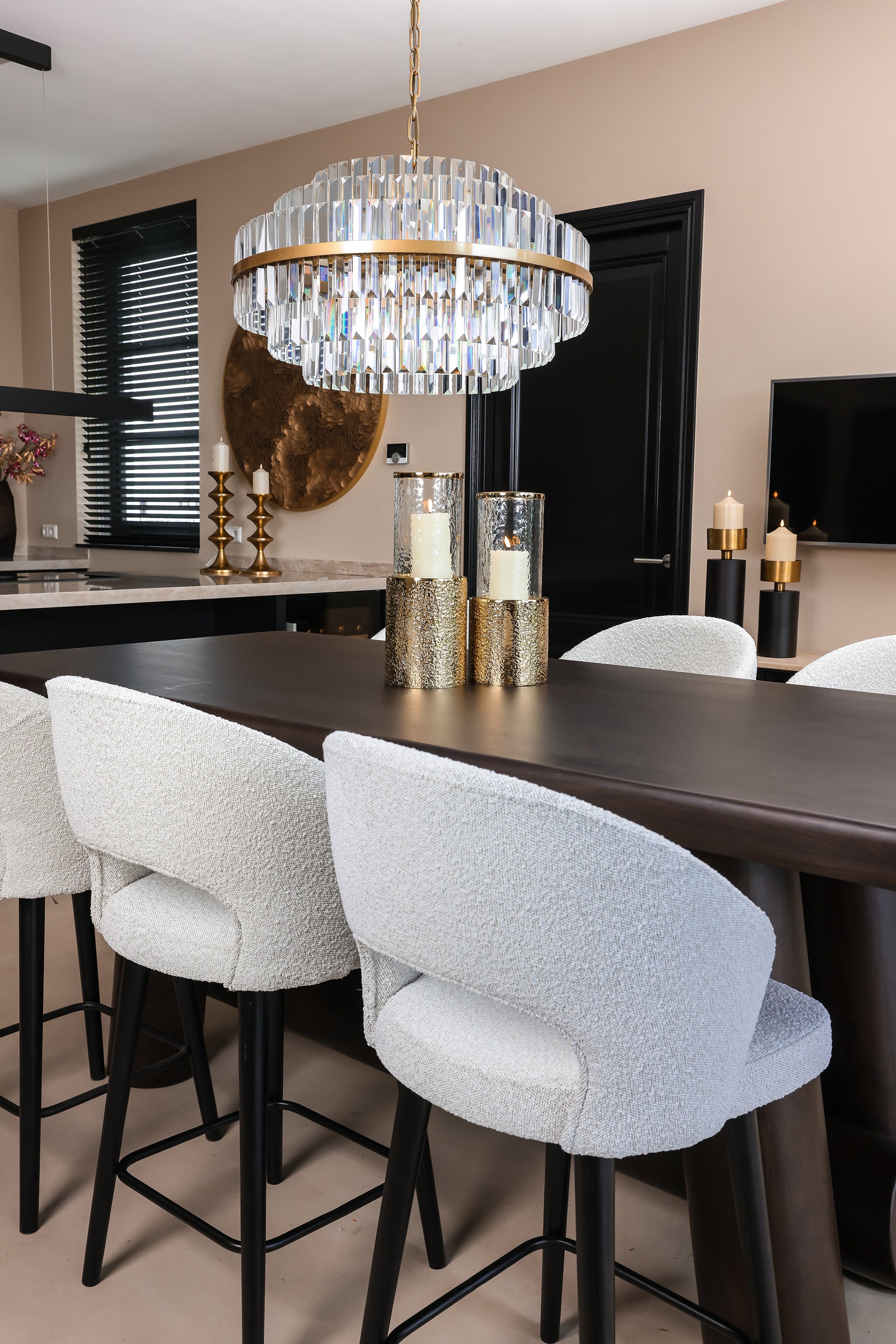 Richmond Interiors Thekenhocker Savoy weiß Bouclé (Copenhagen 900 Bouclé Weiß) Barhocker Richmond Interiors