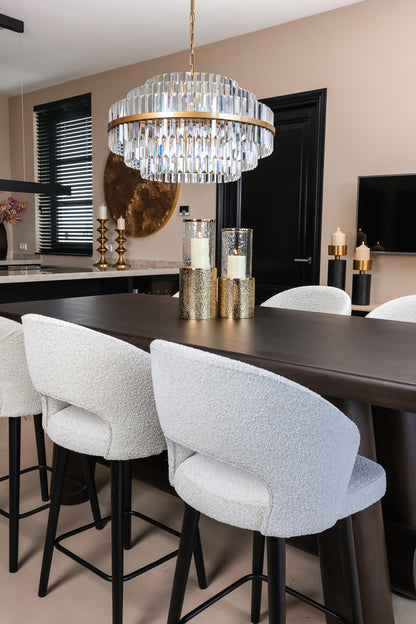 Richmond Interiors Thekenhocker Savoy weiß Bouclé (Copenhagen 900 Bouclé Weiß) Barhocker Richmond Interiors