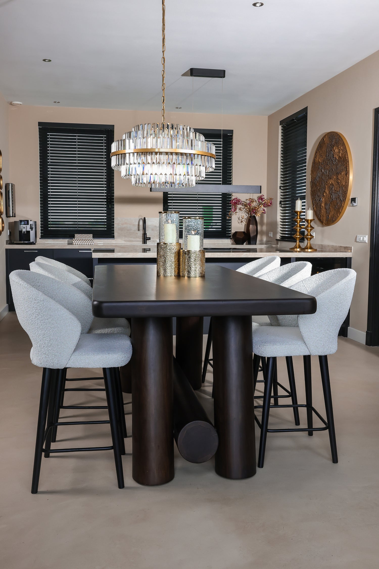 Richmond Interiors Thekenhocker Savoy weiß Bouclé (Copenhagen 900 Bouclé Weiß) Barhocker Richmond Interiors