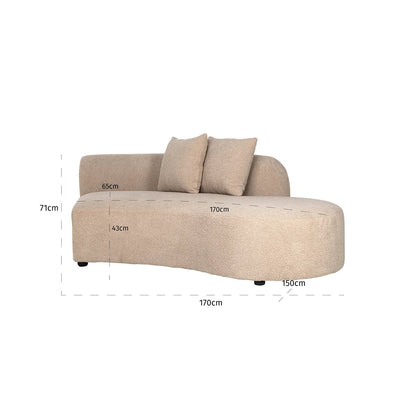 Richmond Interiors - Couch Grayson Ottomane rechtes Modul - sand furry 3-Sitzer Sofa HOMKA living