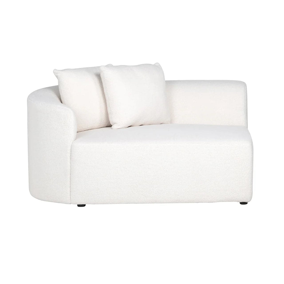 Richmond Interiors - Couch Grayson Armlehne linkes Modul - white furry 3-Sitzer Sofa Richmond Interiors