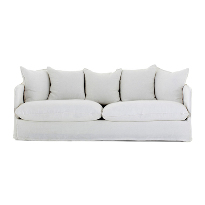 Flamant - HIRA, Sofa, Weiß, Leinen 3-Sitzer Sofa Flamant